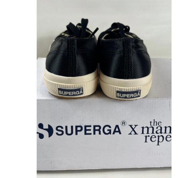 SUPERGA X THE MAN REPELLER BLACK SATIN SHOES - Picture 3 of 5